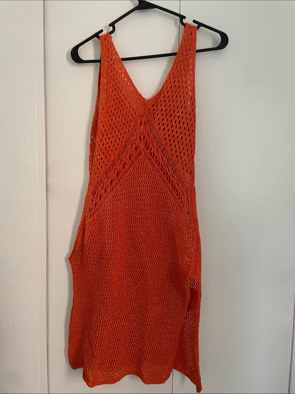 Women’s Hand-Knit Orange Crochet Sundress